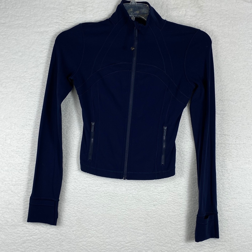 Lululemon Define Jacket Cropped Nulu True Navy Size 4 LW3HB5S Activewear